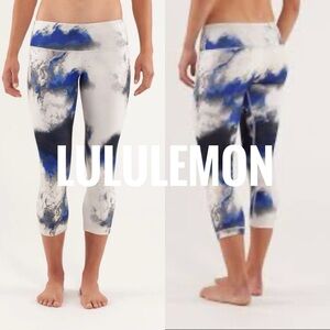 Lululemon Wunder Under women’s Milky Way Multi Crop  leggings Size 6